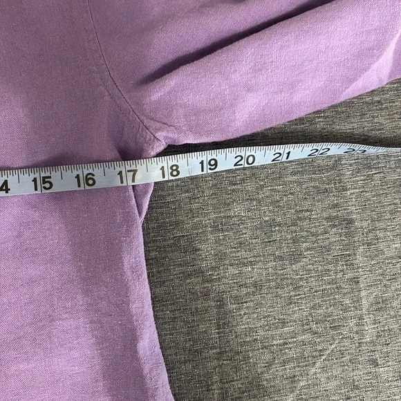 Christopher & Banks Women’s Petite Small 63% Linen 3/4 Sleeve Button Down Shirt - Picture 4 of 6